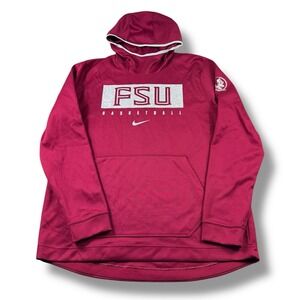 Nike Dri-Fit Florida State Seminoles Center Swoosh Basketball Hoodie Mens XL EUC